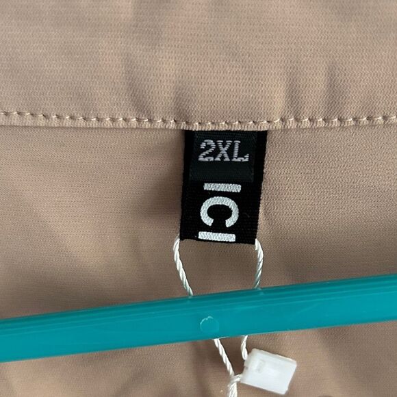 New tan boxy drawstring timeless blouse 2X - Picture 4 of 5